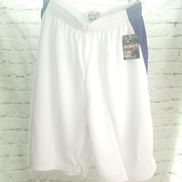 Intensity Athletics Mens White 9 Diamond Panel Pull On Basketball Shorts Sz 3XL - Picture 1 of 11